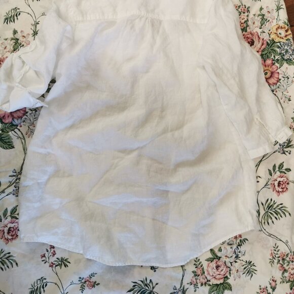 Original Nicole Miller White Linen Button Down 3/4 Sleeve Shirt Size XL 0045 - Picture 6 of 6